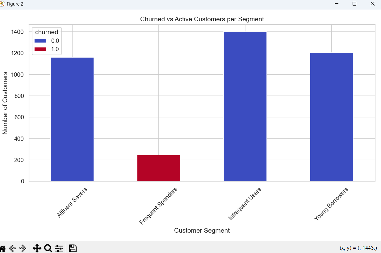 (churn)Customer segment profiles showing detailed personas for each cluster