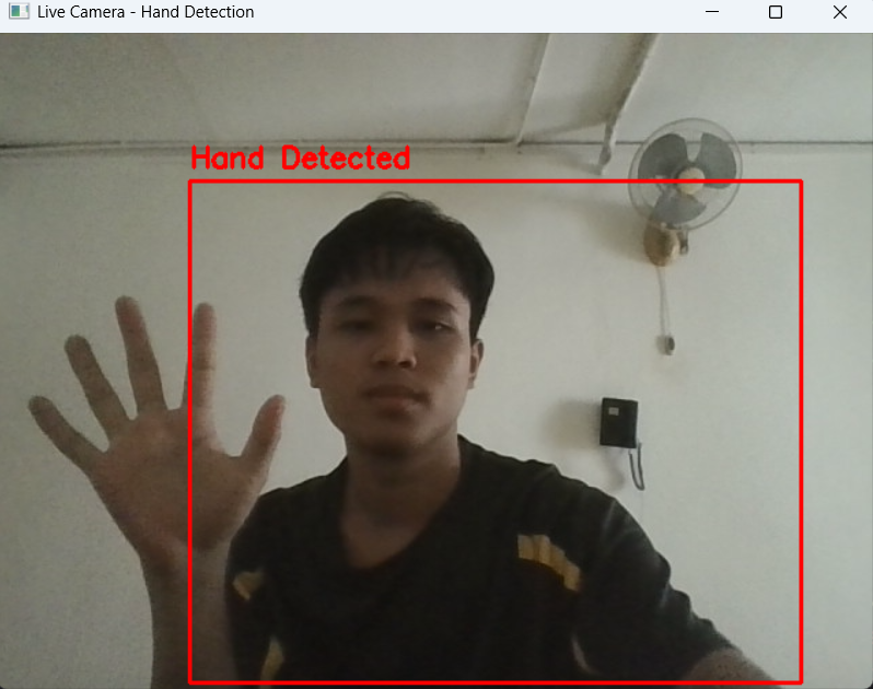 Detected hand inside person bounding box