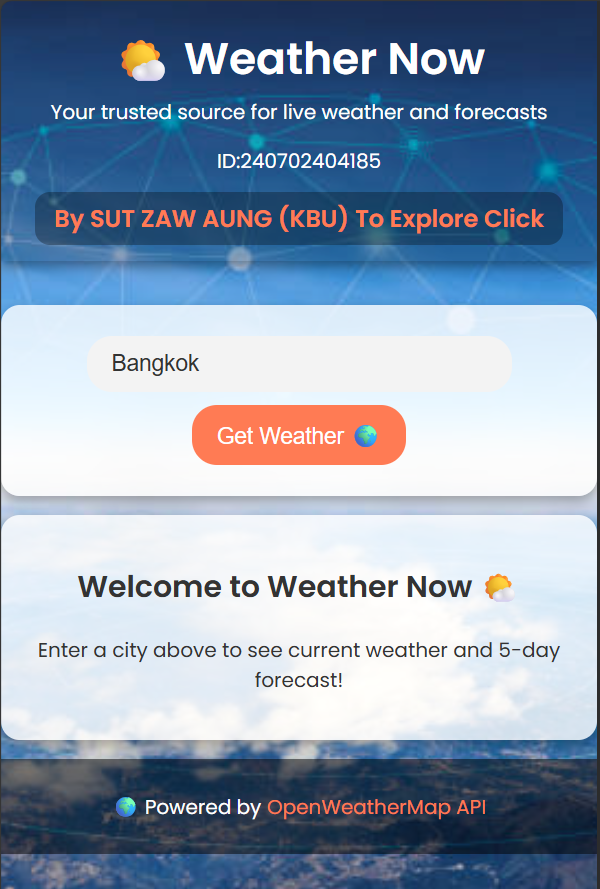 Enter city to get current weather